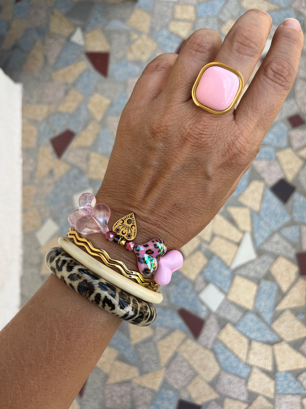 Bracelet Ponky rose pale