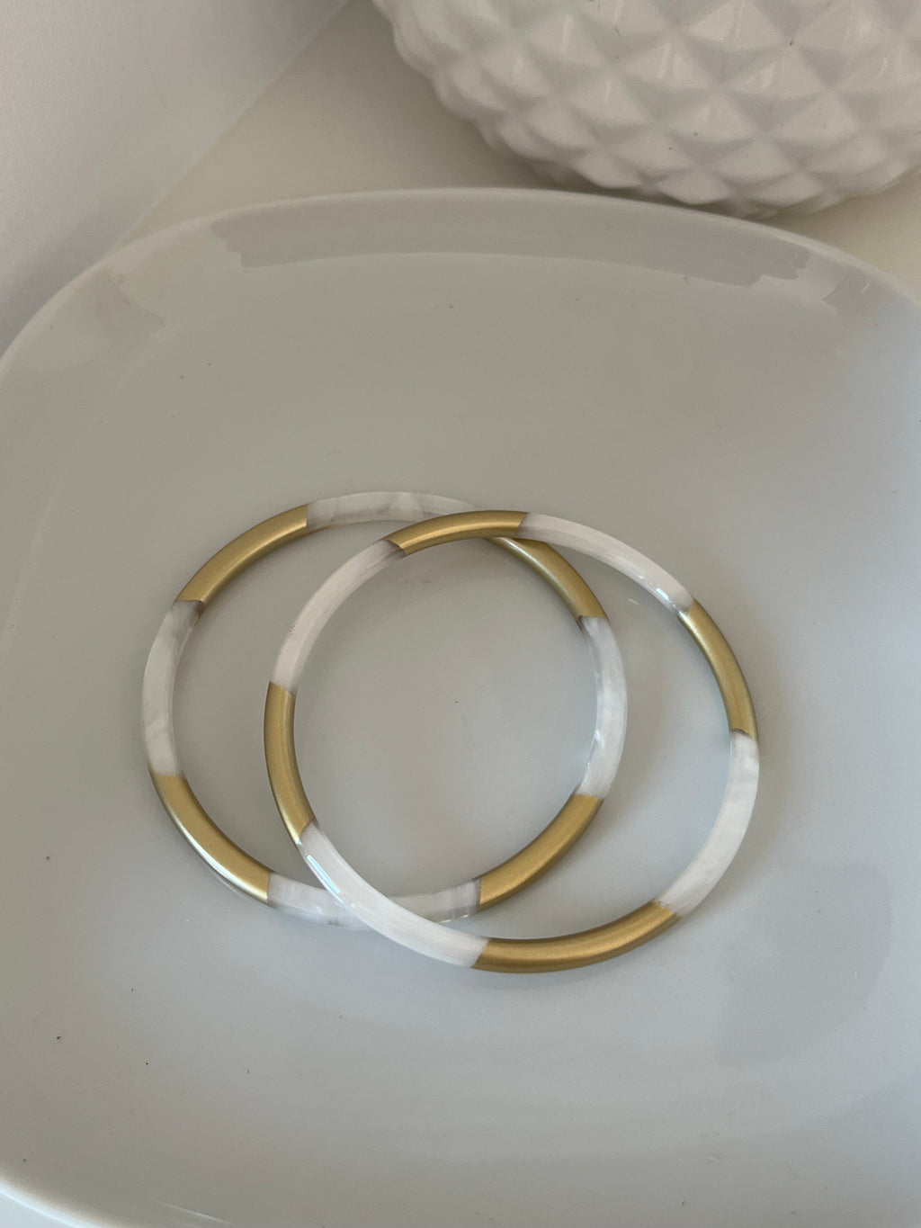 Jonc Alan Fin gold blanc