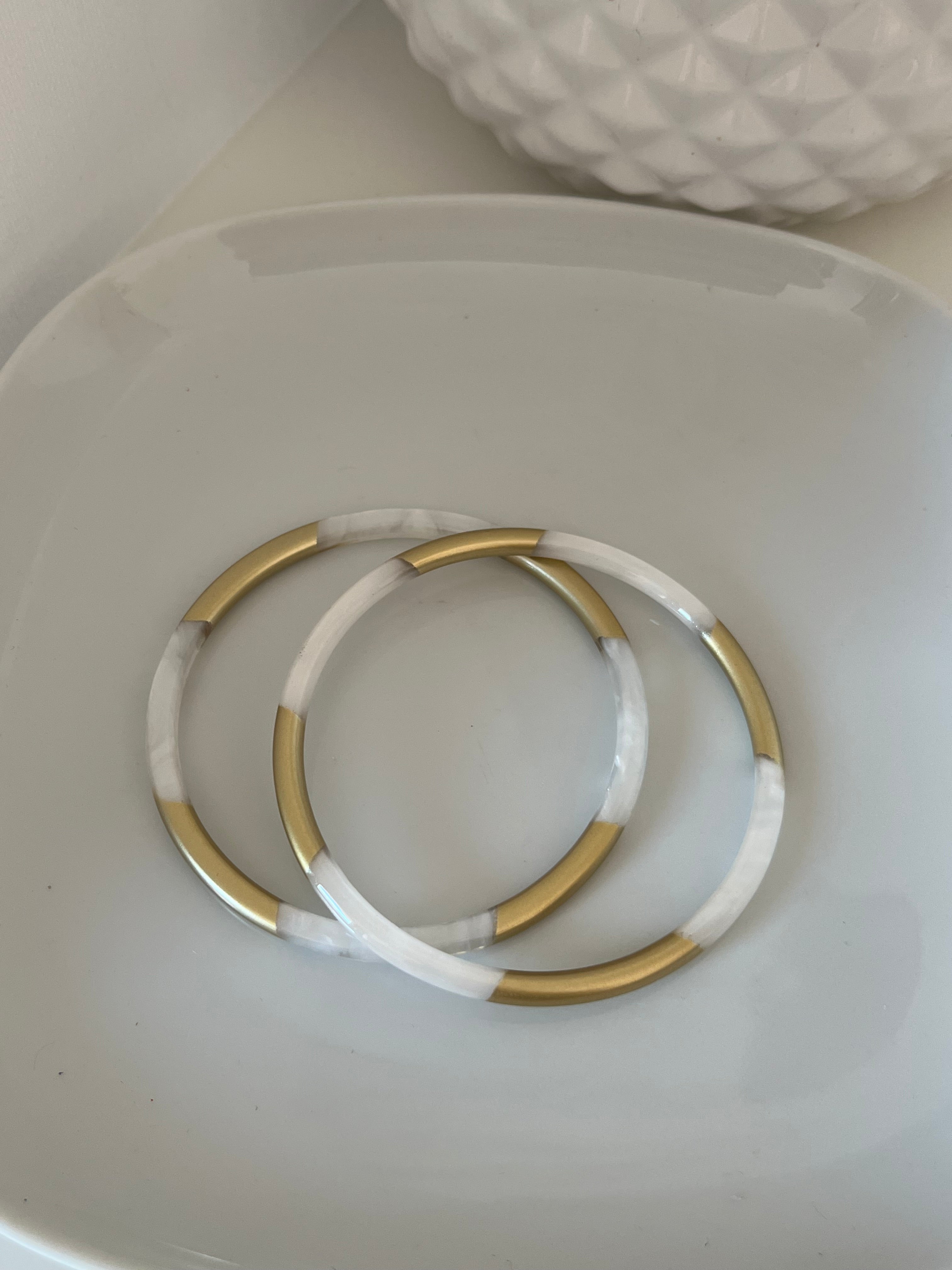 Jonc Alan Fin gold blanc