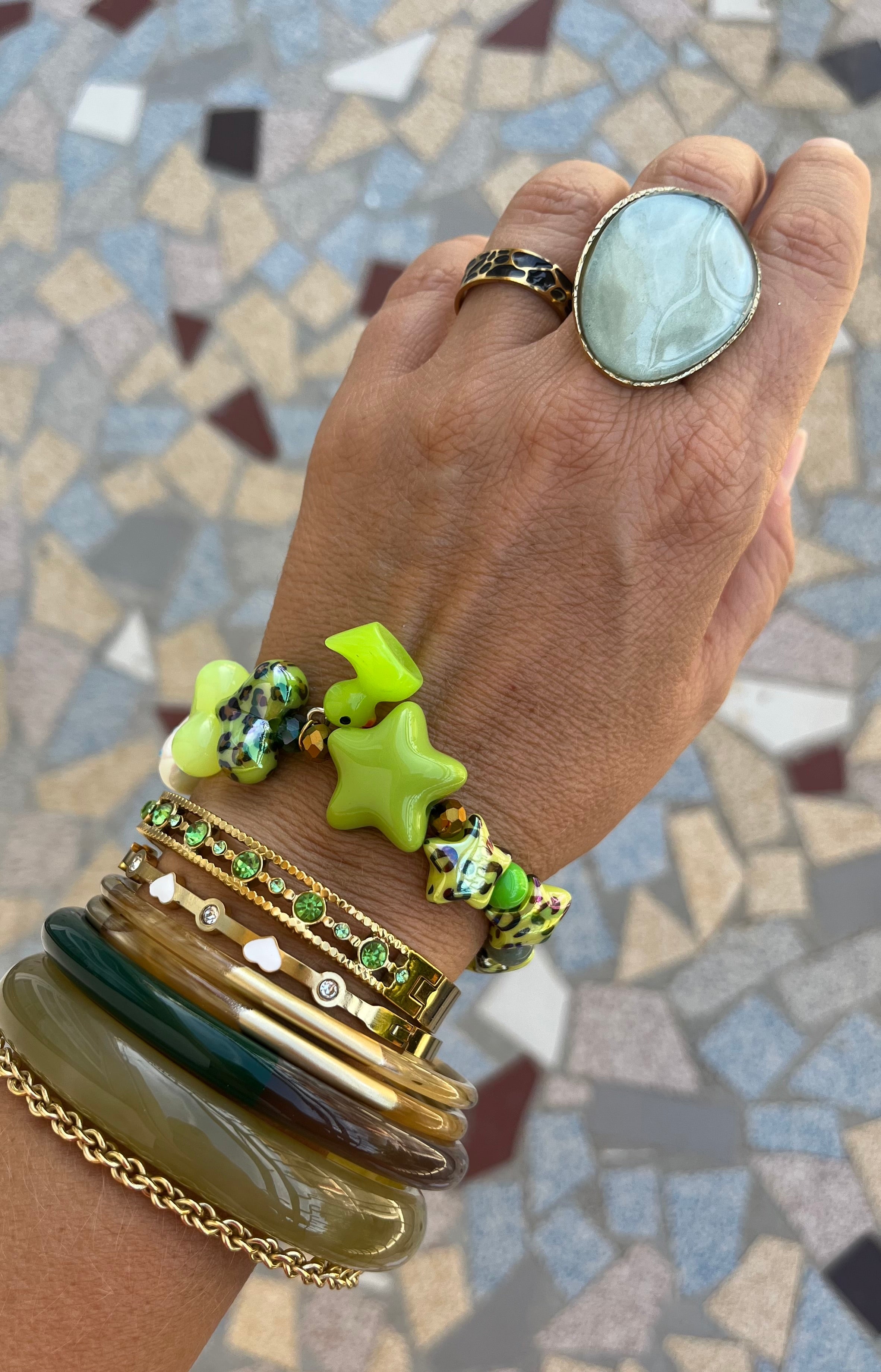 Jonc ALIX vert acier