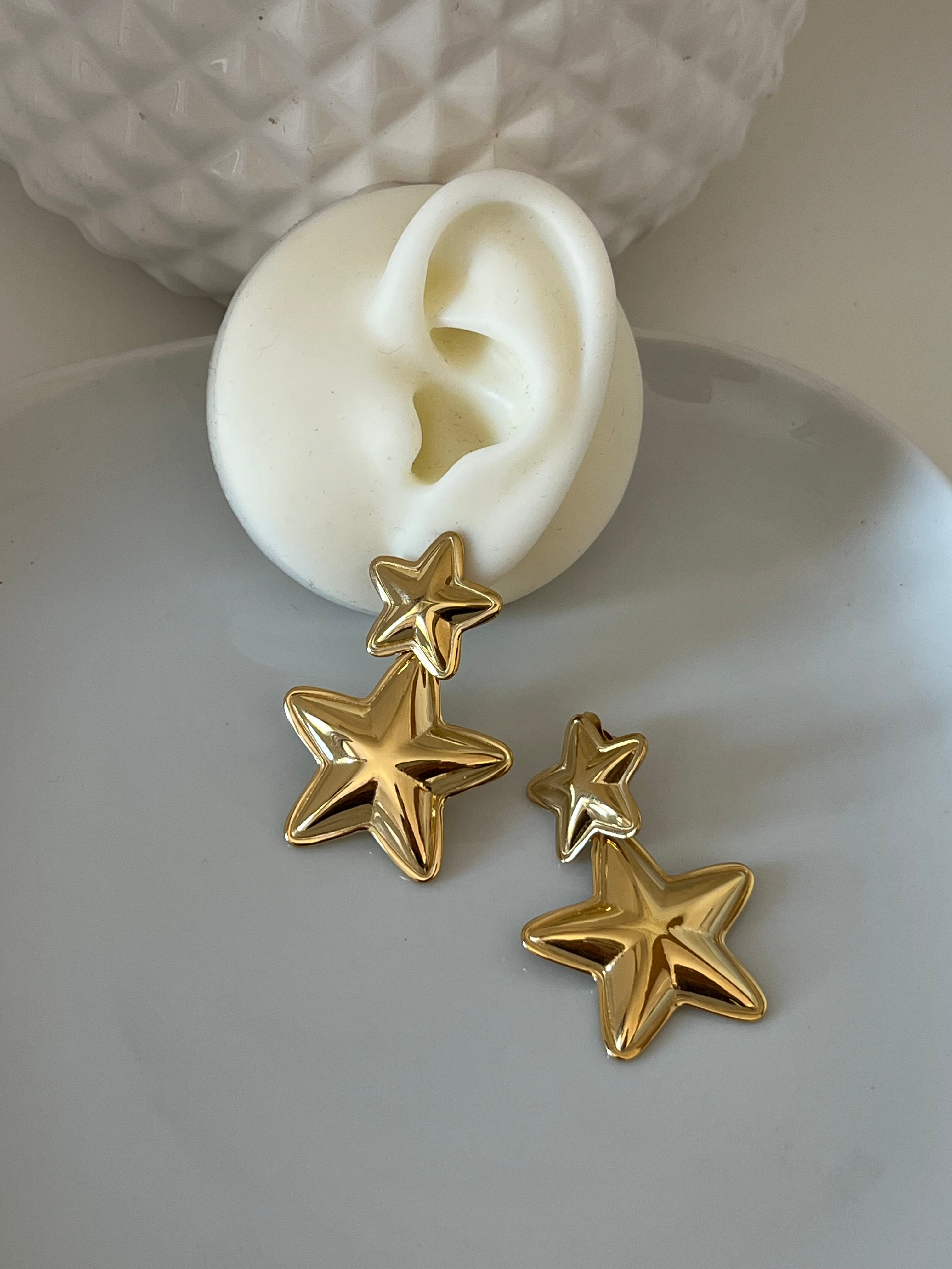 Boucles d’oreilles Double star